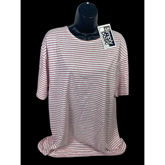 Vintage Simply Basic T Shirt Size L Womens Oversize Mariner Stripe Fishermancore - Picture 2 of 14